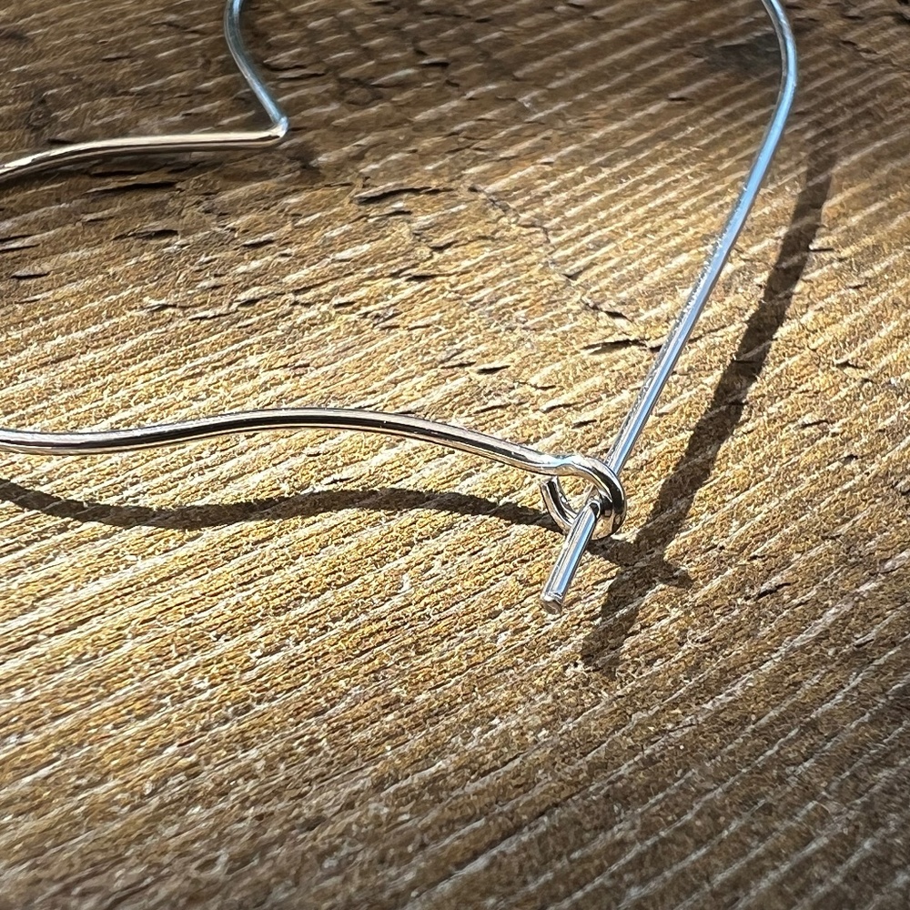 Artful Heart Hoops Modern-chic Silver-tone - Picture 2 of 6